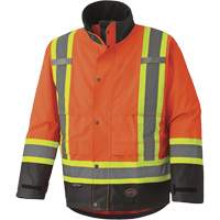 5400 300D Trilobal Ripstop Waterproof Safety Jacket, Polyester, Black/High Visibility Orange, Small Groupe Generik