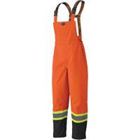 5404 300D Trilobal Ripstop Waterproof Bib Pants, Polyester, Small, Black/High Visibility Orange Groupe Generik