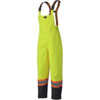 5405 300D Trilobal Ripstop Waterproof Bib Pants, Polyester, X-Small, High Visibility Lime-Yellow Groupe Generik
