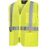 6944 FR Safety Vest, High Visibility Lime-Yellow, Small, Polyester Groupe Generik