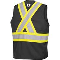 7729 FR-Tech&reg; Flame-Resistant Arc Safety Vest, Small, Black, 10 cal/cm² Groupe Generik