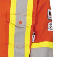 7743 FR-Tech&reg; Flame-Resistant Safety Shirt, Small, High Visibility Orange Groupe Generik