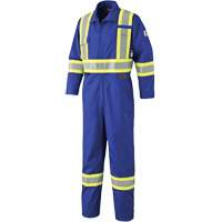 7706 FR-Tech&reg; Flame-Resistant Coverall with Leg Zippers, Size 36, Royal Blue, 9.7 cal/cm² Groupe Generik