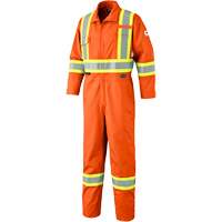 7705T FR-Tech&reg; Flame-Resistant Coverall with Leg Zippers, Size 40 (Tall), High Visibility Orange, 9.7 cal/cm² Groupe Generik