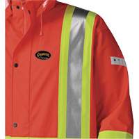 5896 Flame Resistant Waterproof Long Coat, Small, High Visibility Orange Groupe Generik