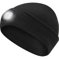 5678 Tuque en tricot avec lampe frontale &agrave; DEL, Doublure en Molleton, Taille unique, Noir Groupe Generik