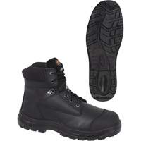 1025 Black 6" Work Boots, Leather, Steel Toe, Size 10 Groupe Generik