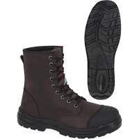 1028 Brown 8" Work Boots, Leather, Steel Toe, Size 10 Groupe Generik