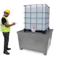 Steel Ultra-IBC Spill Pallet&reg;, 370 US gal. Spill Capacity, 57.6" x 34.7" x 56.9" Groupe Generik