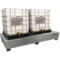Steel Ultra-Twin IBC Spill Pallet&reg;, 370 US gal. Spill Capacity, 103.8" x 26.8" x 51.1" Groupe Generik