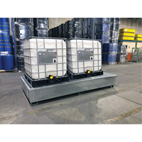 Steel Ultra-Twin IBC Spill Pallet&reg;, 370 US gal. Spill Capacity, 103.8" x 26.8" x 51.1" Groupe Generik