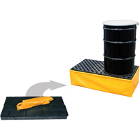 Ultra-Spill Pallet flexible, 2 barils, Capacit&eacute; de d&eacute;versement 66 gal. US, 48" x 24" x 14" Groupe Generik