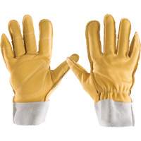 Gants tout cuir, 7/Petit, Paume en Cuir fleur, Poignet &eacute;lastique Groupe Generik