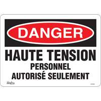 Enseigne  Haute tension , 10" x 14", Vinyle, Français Groupe Generik