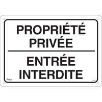 Enseigne  Propri&eacute;t&eacute; priv&eacute;e , 14" x 20", Aluminium, Français Groupe Generik