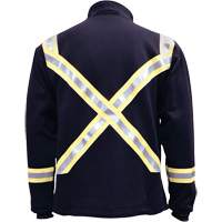Flame Resistant Striped Full Zip Fleece Jacket, Large, Navy Blue Groupe Generik
