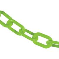 Heavy-Duty Plastic Safety Chain, Green, 2" Link, 100' Length Groupe Generik