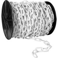 Heavy-Duty Plastic Safety Chain, Orange, 2" Link, 120' Length Groupe Generik