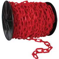 Heavy-Duty Plastic Safety Chain, Black, 2" Link, 100' Length Groupe Generik