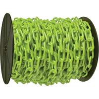 Heavy-Duty Plastic Safety Chain, Green, 2" Link, 100' Length Groupe Generik