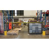 Barri&egrave;re murale magn&eacute;tique avec bande magn&eacute;tique, Plastique, Fixation magn&eacute;tique, 15', Ruban Noir et jaune Groupe Generik