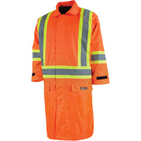 Imperm&eacute;able long avec capuchon amovible, Nylon/PVC, Petit, Orange haute visibilit&eacute; Groupe Generik