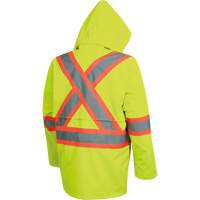 5628 The Rock  Waterproof Safety Jacket, Polyester/Polyurethane, High Visibility Lime-Yellow, Small Groupe Generik