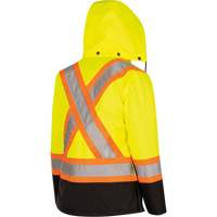 5021BBW Women's  7-in-1 Waterproof Jacket with Hood, Polyester/Polyurethane, High Visibility Lime-Yellow, X-Small Groupe Generik