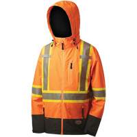 5220 Softshell Waterproof Premium  Safety Jacket, Polyester, High Visibility Orange, 2X-Large Groupe Generik