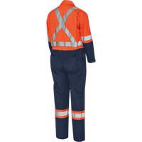 5514BB 2-Tone Safety Coveralls with Zipper Closure, 36, High Visibility Orange/Navy Blue Groupe Generik