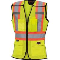 489 Women's High-Visibility Safety Tear-Away Vest, High Visibility Lime-Yellow, X-Small, Polyester Groupe Generik