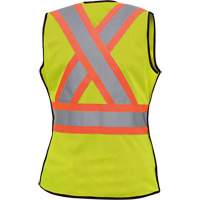 489 Women's High-Visibility Safety Tear-Away Vest, High Visibility Lime-Yellow, X-Small, Polyester Groupe Generik