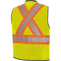 6895 High-Visibility Zip Front Bi-Colour Safety Vest, Black/High Visibility Lime-Yellow, 2X-Large/3X-Large, Polyester Groupe Generik