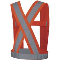 5491 High-Visibility 4" Wide Adjustable Safety Sash, Meets/Exceeds CSA Z96 Class 2 - Level 2, High Visibility Orange, Silver Reflective Colour, One Size Groupe Generik