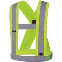 5493 High-Visibility 4" Wide Adjustable Safety Sash, Meets/Exceeds CSA Z96 Class 2 - Level 2, High Visibility Lime-Yellow, Silver Reflective Colour, One Size Groupe Generik