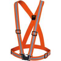 5496 High-Visibility Safety Sash, High Visibility Orange, Silver Reflective Colour, One Size Groupe Generik