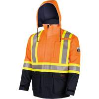 4484 Defender&reg; FR/Arc/Antistatic Trilaminate Safety Jacket, Small, Black/High Visibility Orange, 11 cal/cm² Groupe Generik