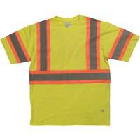 Short Sleeve Safety T-Shirt, Cotton, X-Small, High Visibility Lime-Yellow Groupe Generik