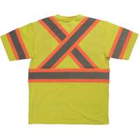 Short Sleeve Safety T-Shirt, Cotton, X-Small, High Visibility Lime-Yellow Groupe Generik
