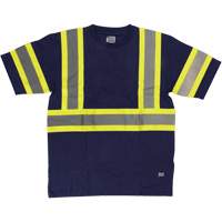 Short Sleeve Safety T-Shirt, Cotton, X-Small, Navy Blue Groupe Generik