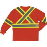 Long Sleeve Safety T-Shirt, Cotton, X-Small, High Visibility Orange Groupe Generik