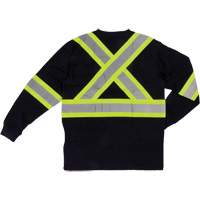 Long Sleeve Safety T-Shirt, Cotton, X-Small, Black Groupe Generik