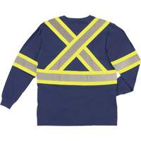 Long Sleeve Safety T-Shirt, Cotton, X-Small, Navy Blue Groupe Generik