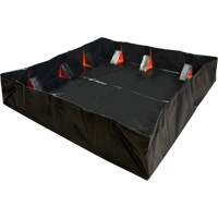 Berme d&eacute;ployable &agrave; mur IBX, Capacit&eacute; 268 gal. US, 6' la x 6' lo x 12" h, Support &agrave; encliqueter Groupe Generik