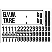 Trousse de num&eacute;rotation de la masse brute du v&eacute;hicule (MBV) pour camion, Num&eacute;ros/lettres/ponctuation assortis, Noir Groupe Generik