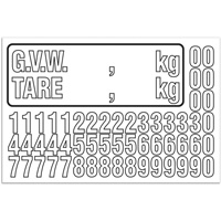 Trousse de num&eacute;rotation de la masse brute du v&eacute;hicule (MBV) pour camion, Num&eacute;ros/lettres/ponctuation assortis, Blanc Groupe Generik