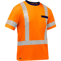 Bisley&reg; X-Back Short Sleeve Shirt, Poly-Cotton, Small, High Visibility Orange Groupe Generik
