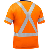 Bisley&reg; X-Back Short Sleeve Shirt, Poly-Cotton, Small, High Visibility Orange Groupe Generik