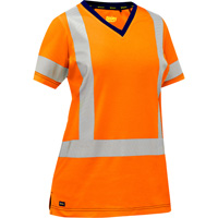 Bisley&reg; Women's X-Back Short Sleeve Shirt, Poly-Cotton, Small, High Visibility Orange Groupe Generik