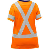 Bisley&reg; Women's X-Back Short Sleeve Shirt, Poly-Cotton, Small, High Visibility Orange Groupe Generik
